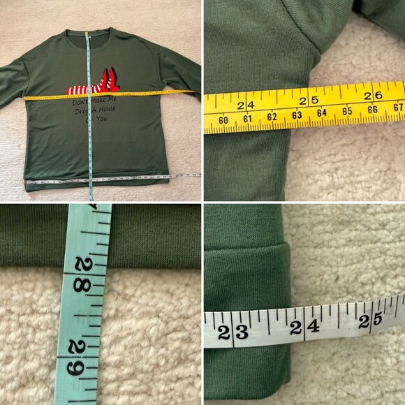 Dont Make Me Drop A House On You Sweatshirt XXL Green Wizard Inspired Theater - Picture 5 of 11